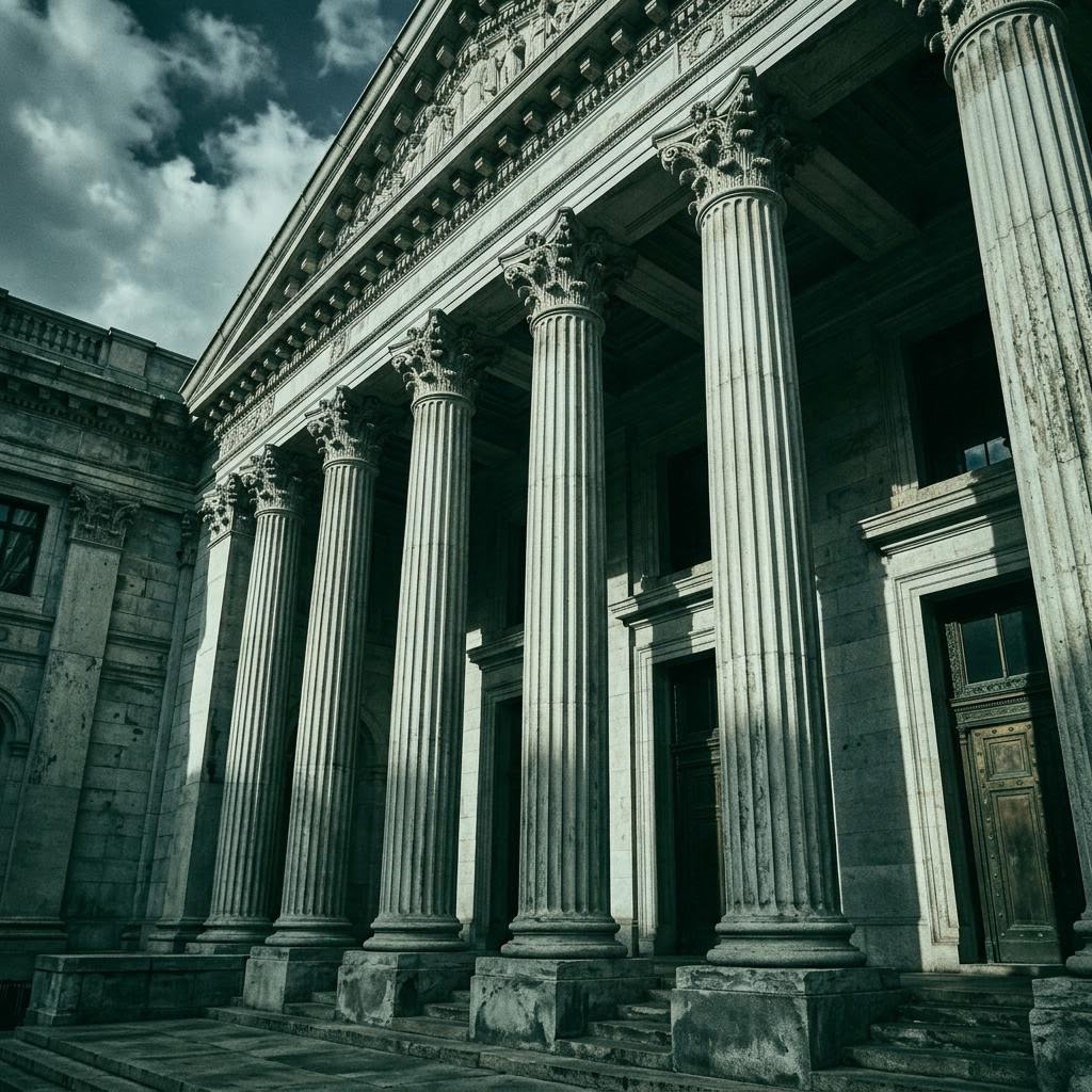 Institutional colonnade representing the buyers served by education commercialization consulting
