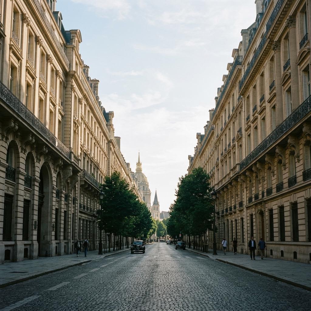 City avenue at dusk, evoking the launch sequencing of an edtech go-to-market strategy
